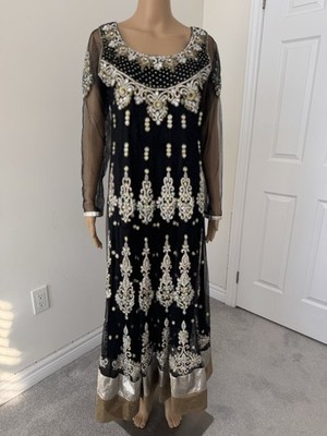 NEW pakistani DRESS black and Gold | eBay