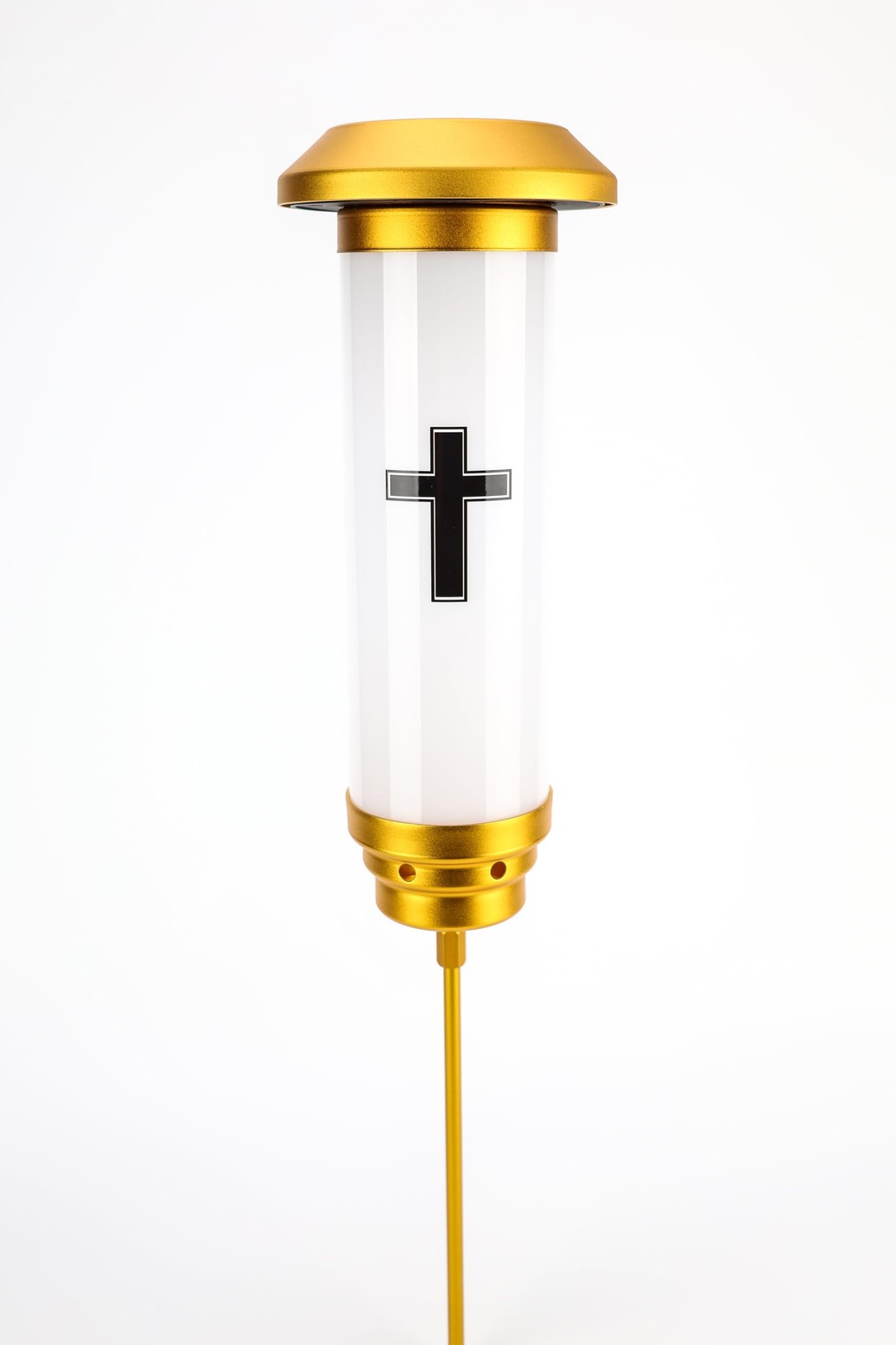 OURMEMO Solar Cross for Cemetery Grave,Solar Lighted Cross Garden Stake Outdo...