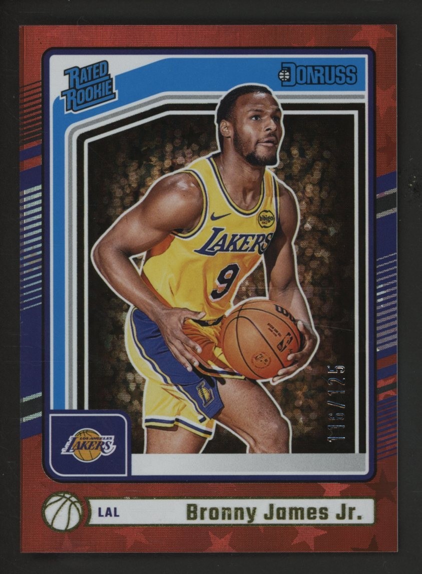 2024-25 Panini Donruss Red Stars #243 Bronny James Jr RC Rated Rookie 116/125