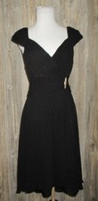 Maggy London Womens Elegant Fit  Flare 100 Silk Black Cocktail Dress Sz 10