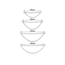 Mini Doppel Kette Verbindung Piercings Ohr Helix Lobe Nasen Piercings 30-40mm