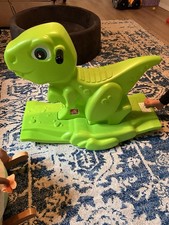 Step 2 Plastic Green Dinosaur Dino Rocker Rocking Horse HTF