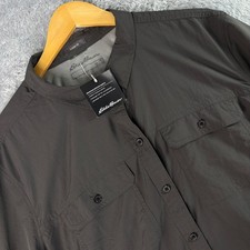 NWT Eddie Bauer Men's 2XL Dark Smoke Classic Fit Mountain Ripstop Button Up