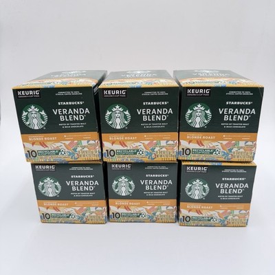 Starbucks Veranda Blend Blonde Roast Coffee Keurig 10 K-Cups Pods 6pk NEW