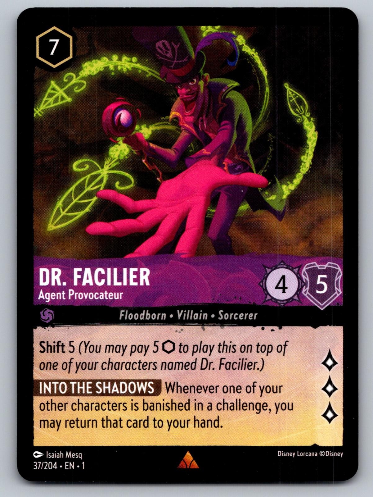 Dr. Facilier - Agent Provocateur 37/204 Rare The First Chapter Lorcana Near Mint