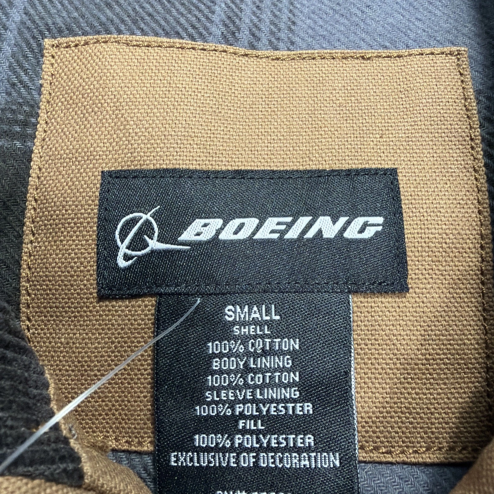 BOEING Mens Canvas Jacket Workwear Corduroy Collar Flannel Lined Insulated New! image 3