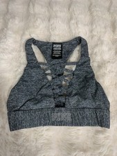 Victoria's Secret PINK xs super low cut grey sports bra gym top 349