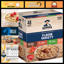 Instant Oatmeal Variety Pack - 4 Flavors, 48 Individual Packets, Quick Breakfast
