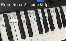 88-Key/61-Key Piano Keyboard Silicone Stickers Reusable Note Strips Guide Labels