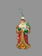 OLD WORLD CHRISTMAS Blown Glass FATHER CHRISTMAS WITH GIFT Ornament