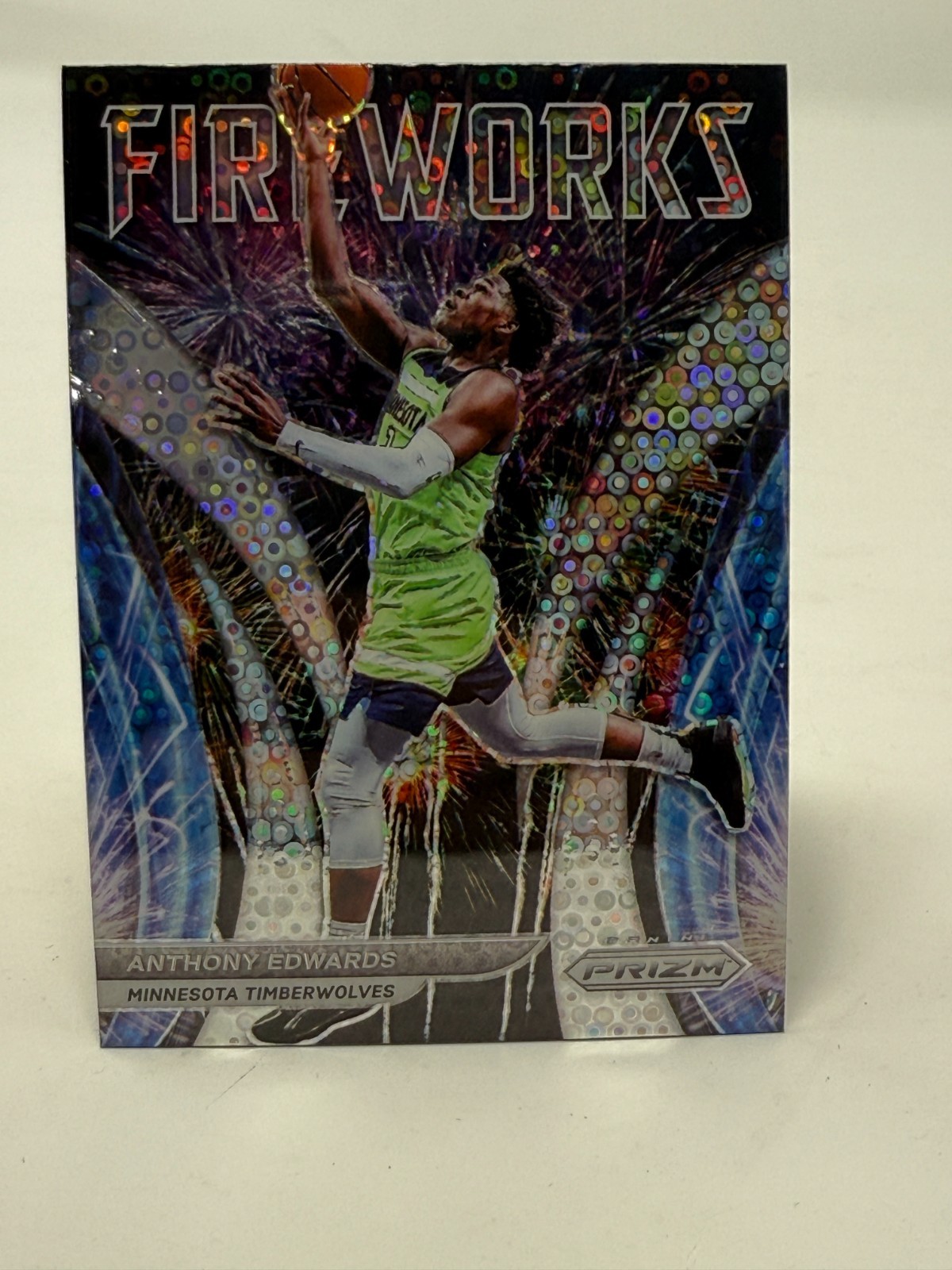 Anthony Edwards 2021-22 Panini Prizm Fireworks Prizm No. 23