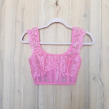 Victoria's Secret Womens Lace Corset Bustier Top S Pink Coquette Fairy Romantic