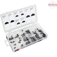 80Pc Woodruff Key Assortment SAE Plastic Grey 8 Sizes Organize DIY