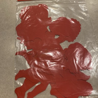 VTG Beistle Cupids With  Hearts Valentines Day Cut Outs Red Decor NEW 6 Piece