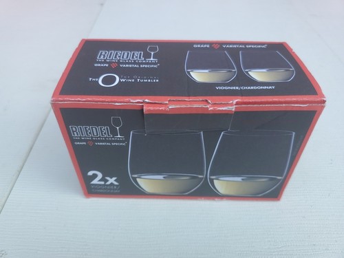Riedel O Chardonnay/Viognier Wine Tumblers 0414/05 Crystal Grape Set of 2 New - Picture 2 of 4