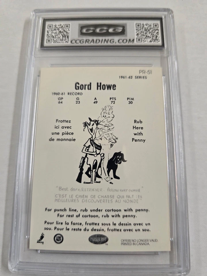 Gordie Howe 1961-62 93/94 Parkhurst CCG 9.5 - Image 2 of 2