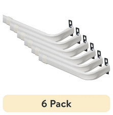  6 pack 2"Basic Metal Wrap Around Adjustable Curtain Rod,28-46"Adjustable Length