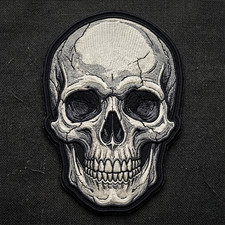Embroidered Skull Patch Gothic Realistic Biker Punk Iron On