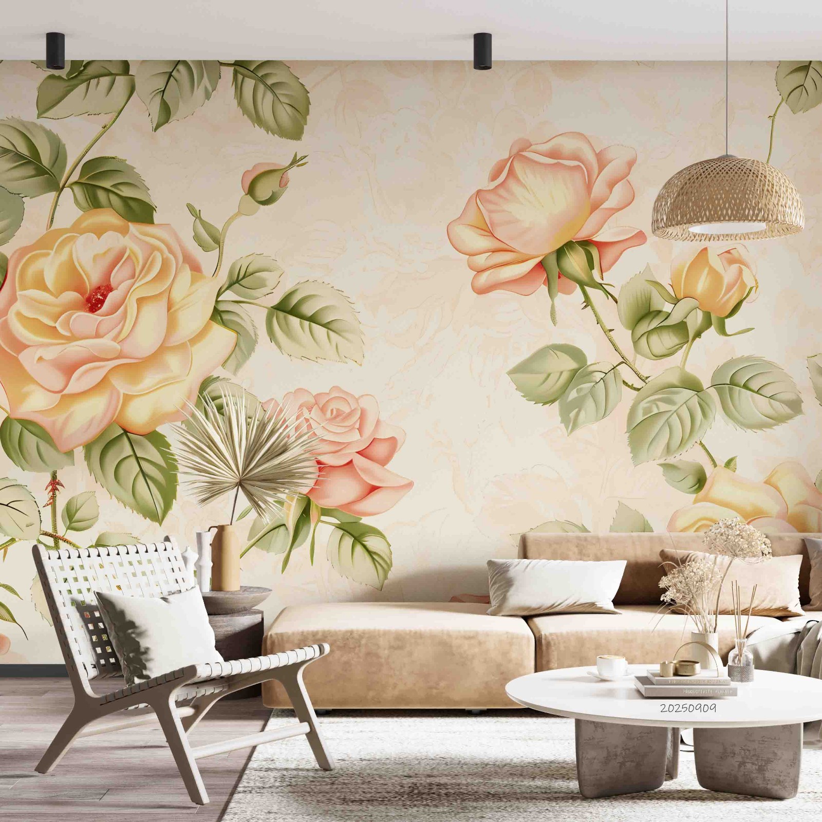 3D Flowers Flora Print Style Wall Murals Wallpaper Murals Wall Sticker 3