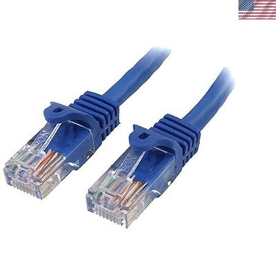 Blue Cat5e Ethernet Cable 10 ft - Snagless RJ45 Patch Cord for Fast Networking