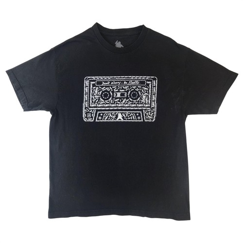 Fluffy Shop Inc Shirt Mens Large Black Don't Worry Be Fluffy Tape Graphic Comedy