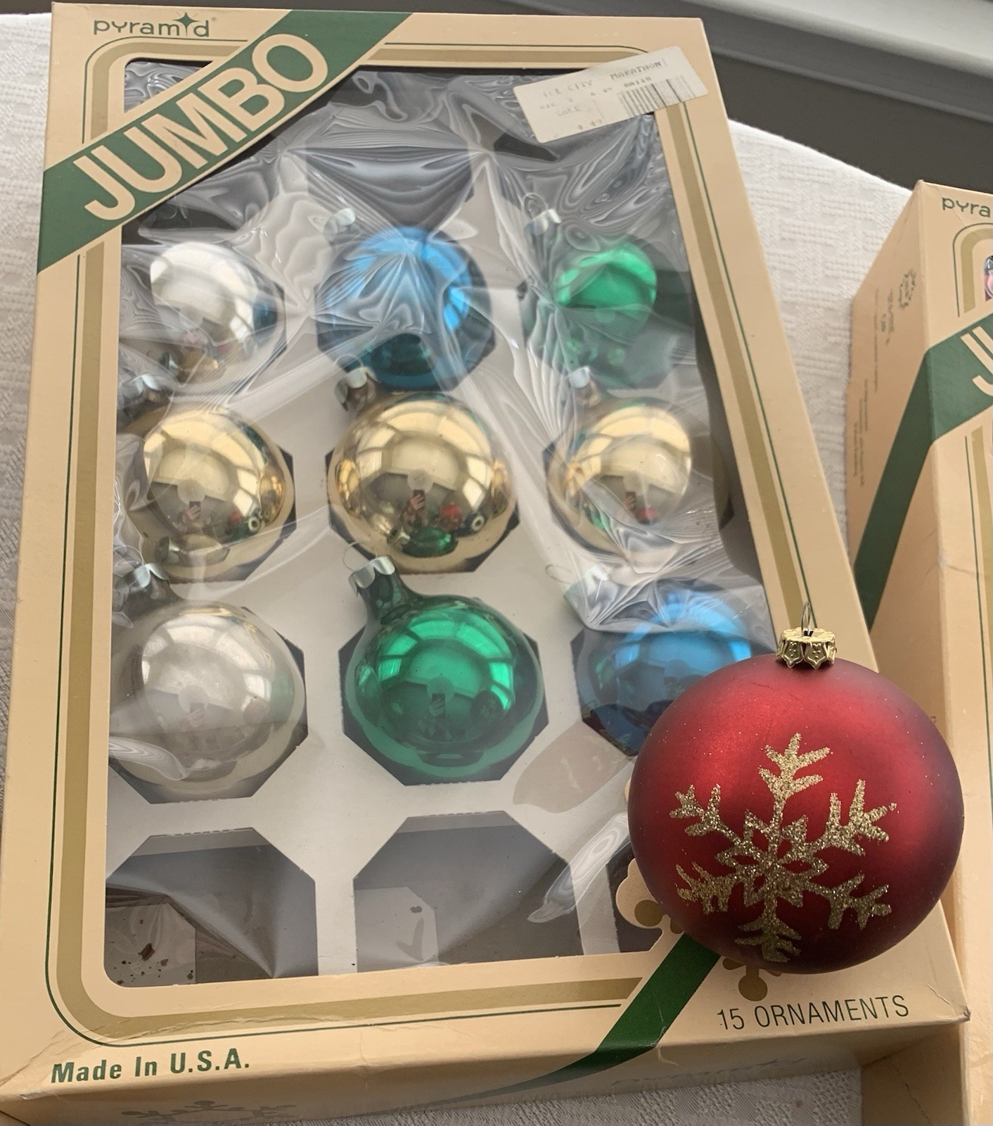 Lot of Vintage 50s 60s Glass Ornaments Pyramid, Rauch, Visions By Holly, & More