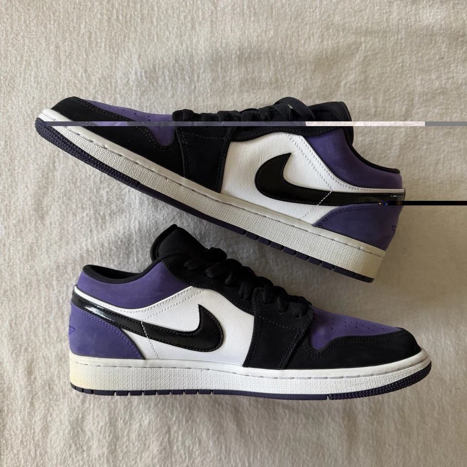 Air Jordan 1 Low Court roxo 553558-125 tamanho masculino EUA 10.5 - Imagem 3 de 4
