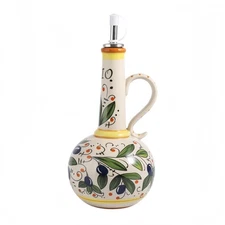 talian Ceramic Olive Oil Dispenser Bottle 23oz Hand Painted Olive Oil Bottles...