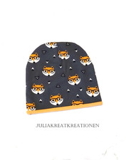 FUCHS mit Brille Beanie Mütze Wendemütze gr...
