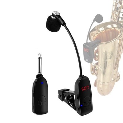UHF Funk Mikrofonsystem für Saxophon Trompete Sax mit Metallclip