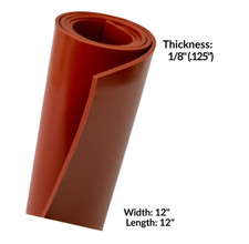 Silicone Rubber Sheet Solid 1/8" Thick x 12"wide x 12"Long High Temp Mat