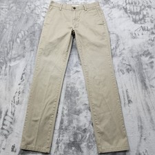 Amazon Essentials Pants Mens 28W 32L Tan Khaki Slim-Fit Flat-Front Chino Preppy