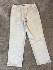 Vintage Dockers Relaxed Fit Beige Flat Front Pants Men's Sz 36x32 100% Cotton