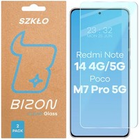 Bizon Glas Klar Duo Xiaomi Redmi Note 14 4G / 5G / Poco M7 Pro 5G [2 Pack]