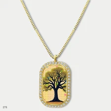Amazing Colorful Tree of Life Pendant Necklace Chain Image Dog Tag Chain Gift De