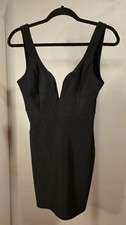 Tobi Bodycon Black Dress Backless, Slit-Up, Size XS