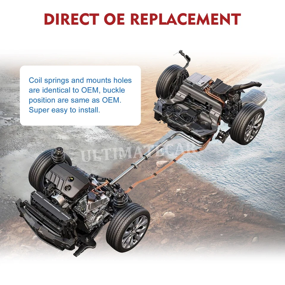 Pair Front Struts w/Coil Spring Assembly For 2012-2014 Hyundai Sonata Kia Optima Foto 4 de 4