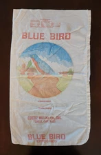 Vintage Blue Bird Flour Sack 25 lb. 