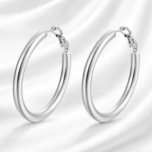 Authentic Gold Plated Hoop Earrings Set for Women | 30mm to 70mm Width | Chunky Tube Hoops