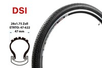 28 Zoll Fahrrad Reifen 28X1.75 City Trekking Bike Decke Mantel 47-622 Schwarz