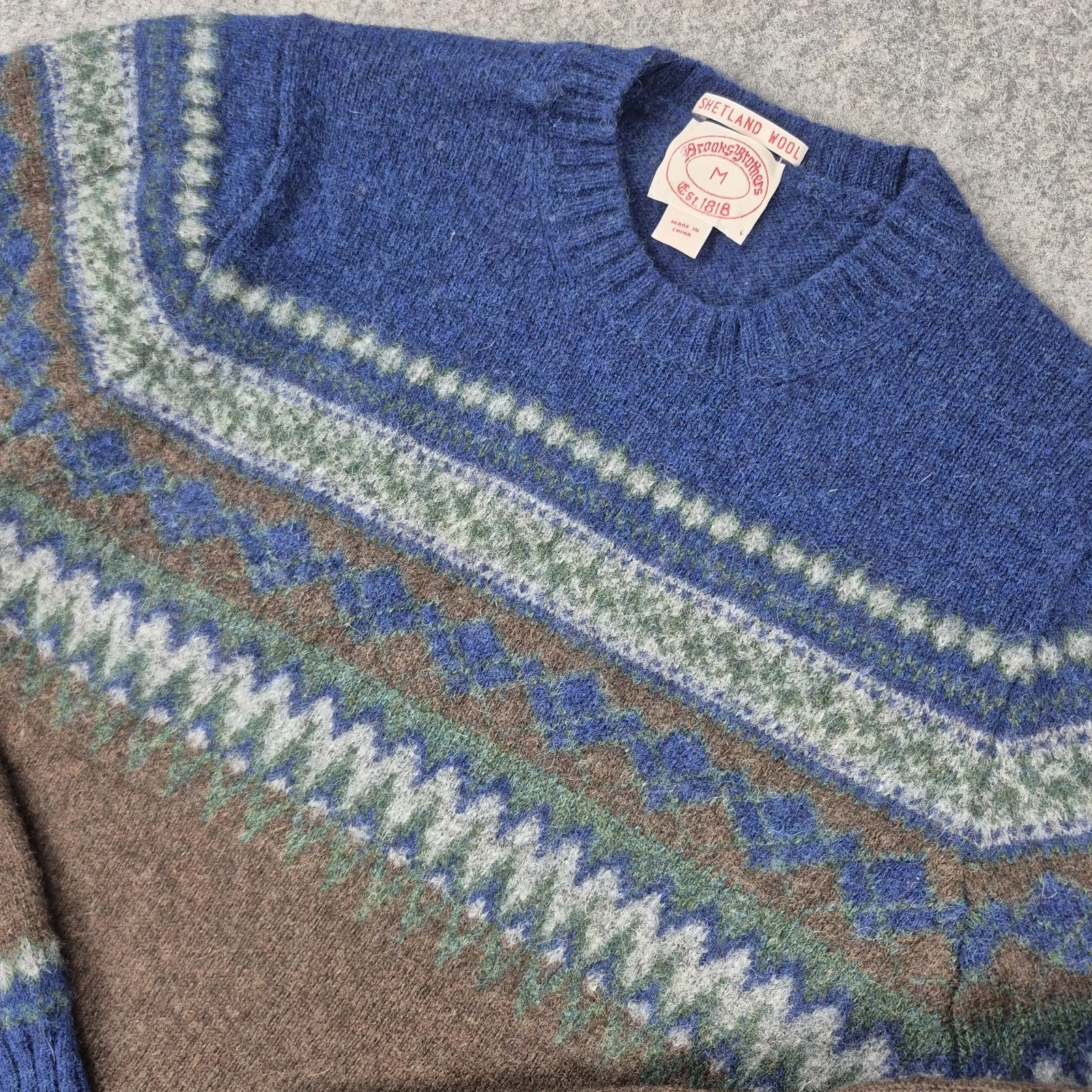 Brooks Brothers Sweater Mens M (Fits Small) Fair Isle Shetland Wool Crewneck
Opens in a new window o