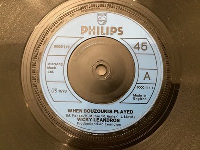 VICKY LEANDROS . WHEN BOUZOUKIS PLAYED . 1973 original 7  nr. mint