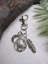 Lobo y Luna Monedero Dije / Llavero Luna Llavero, Regalo Celestial