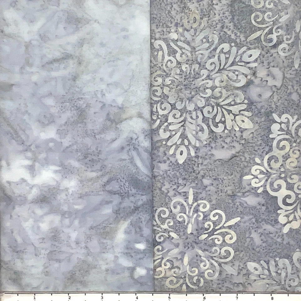 Paquete de 9 cuartos de grasa gris #1 tela Batik Lunn FQ 100 % algodón hecho a mano Foto 2 de 4