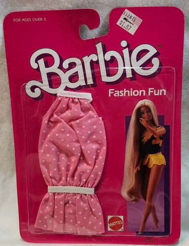 Barbie Fashion Fun Pink Polka Dot Dress Halter Top 2864-4129 Vintage 1986 NIP
