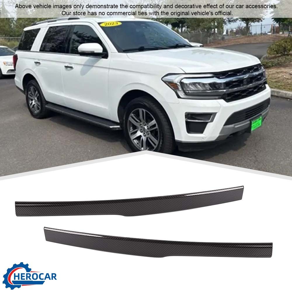 2X Rear Tailgate Trunk Strip Trim Cover For Ford Expedition 2022-24 Carbon Fiber