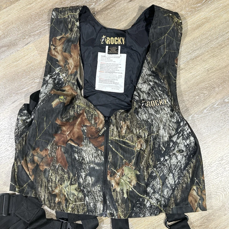 Rocky CSS Hunter Safety System Sz XL Harness Tree Stand Vest Camo Mossy Oak Mens - Image 2 of 4