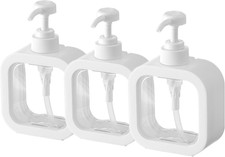 Large 3pcs 16.9oz Bathroom Soap Lotion Dispenser with Pump Shampoo Shower Gel