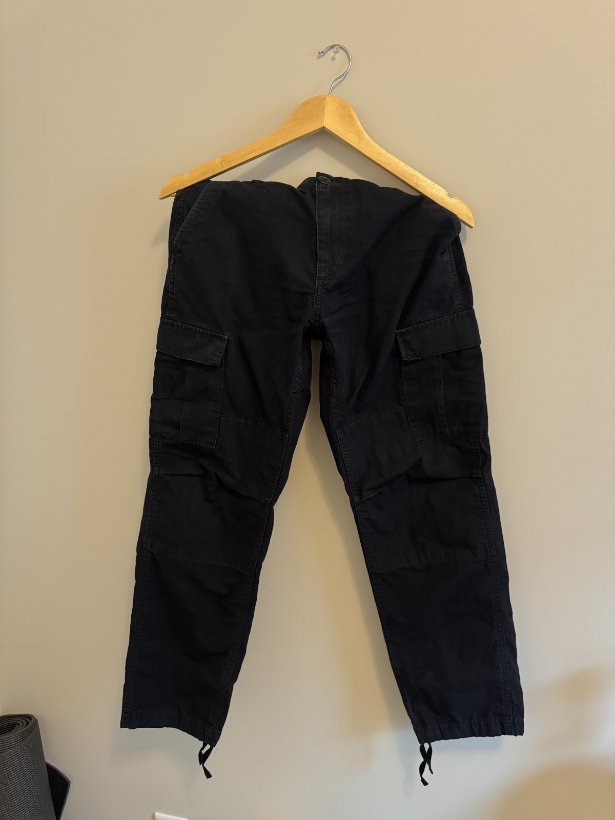 Carhartt WIP Black Aviation Cargo Pants, Size 30x30 image 2