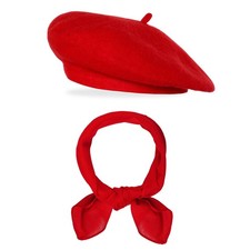 2pc Classic Beret Hats for Women French Beret Hats Costume Accessories Red Pa...